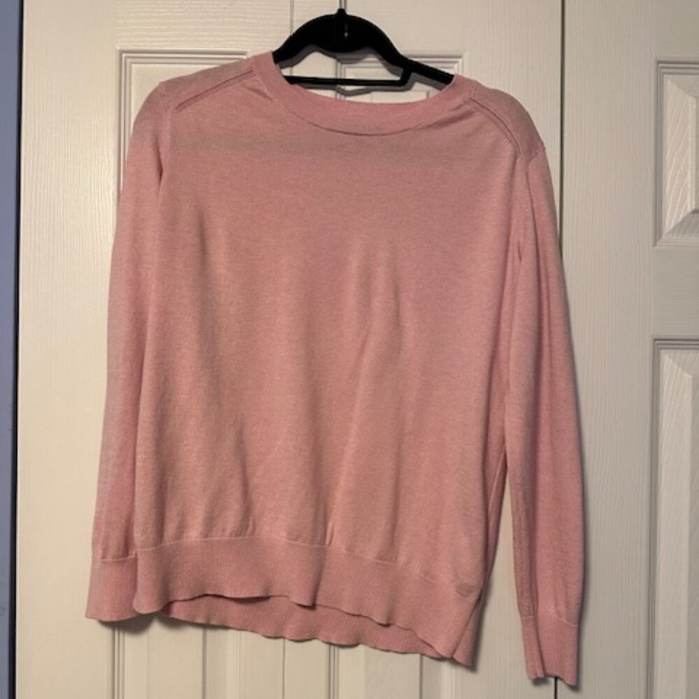 Banana Republic Pink Silk Cotton Crew Neck Sweater